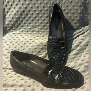Vintage Brighton Black Kane Loafers Slip Pn Dress Shoes, Size 9‎